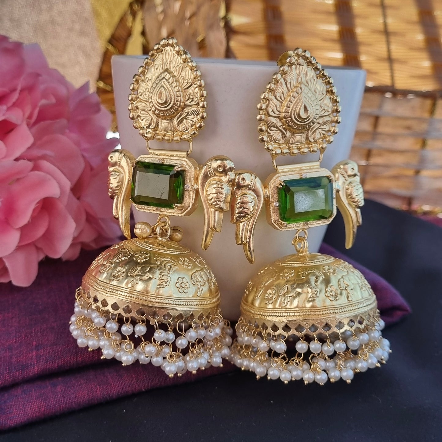 Mohini Golden statement jhumka