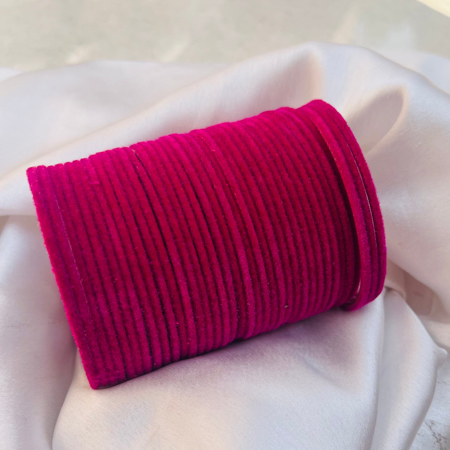 Pink Velvet Bangles