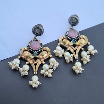 Dual tone earrings