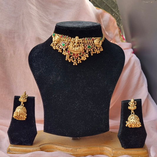 Gold Plated Choker set- Temple Jewellery