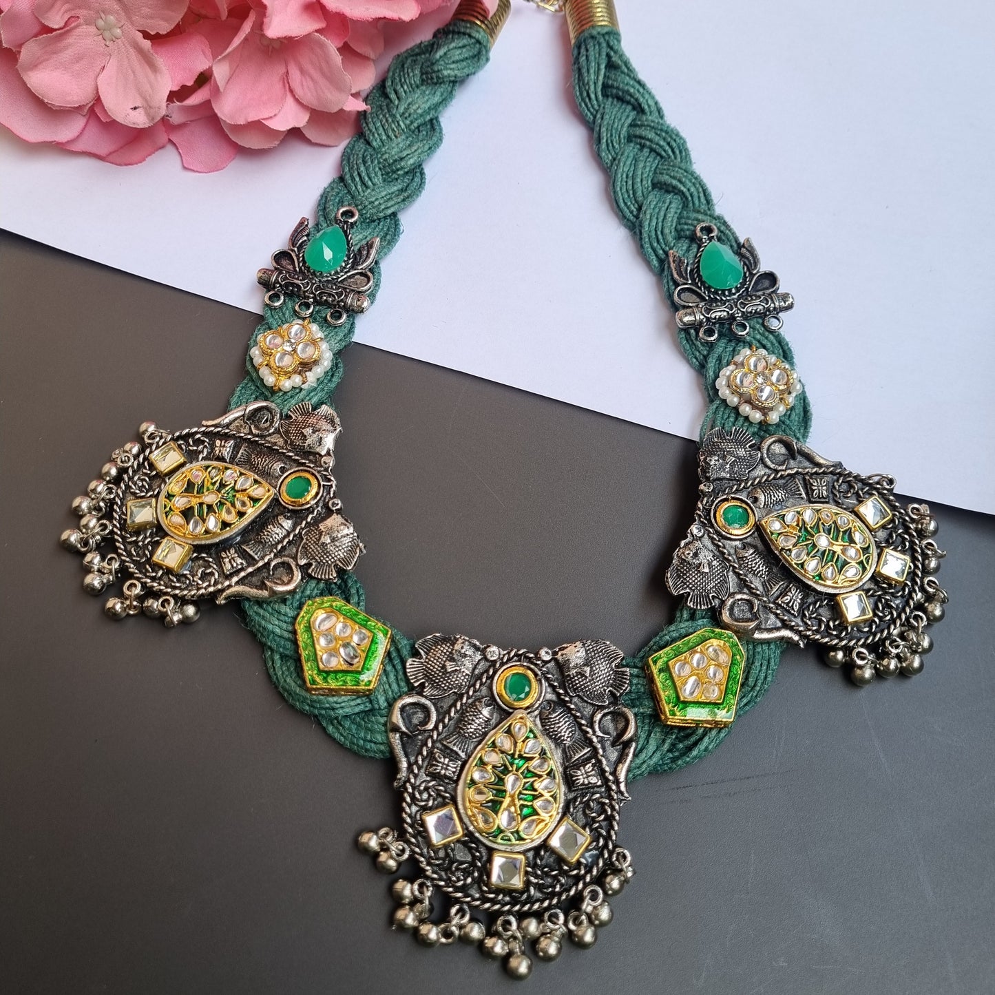 Green Jute Necklace