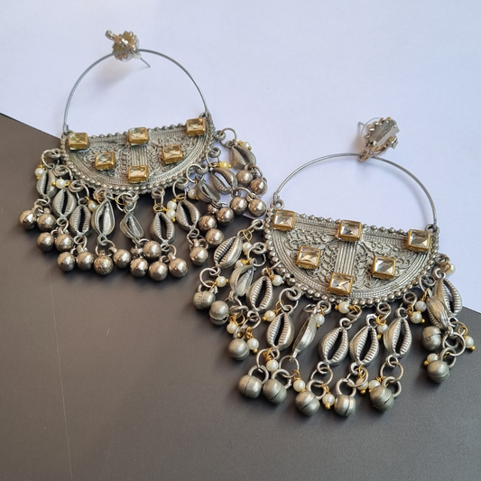 Kundan oxidised Earrings