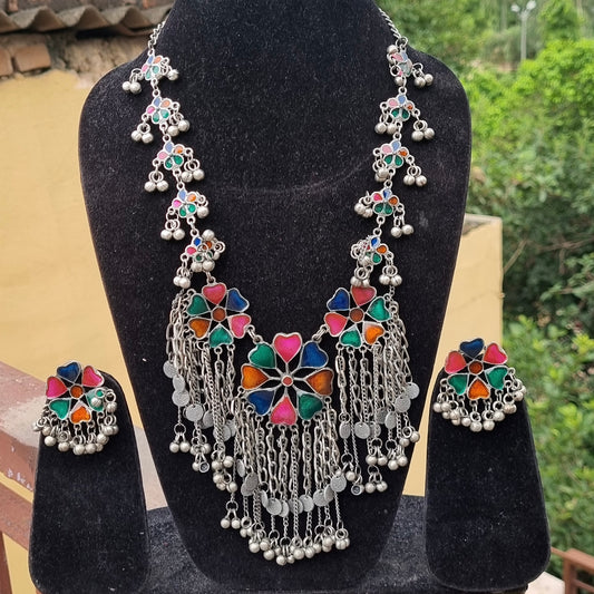 Phool Enamel Necklace set