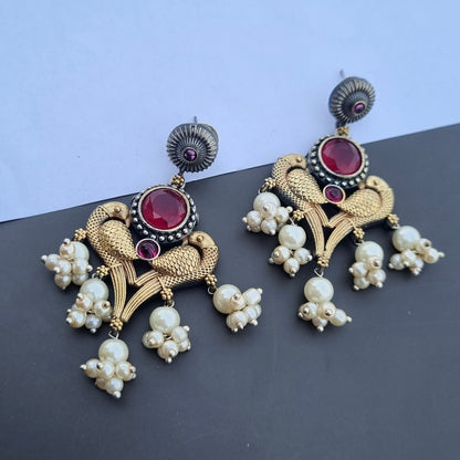 Dual tone earrings