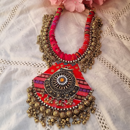 Golden Fabric Necklace