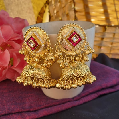 Golden statement jhumka