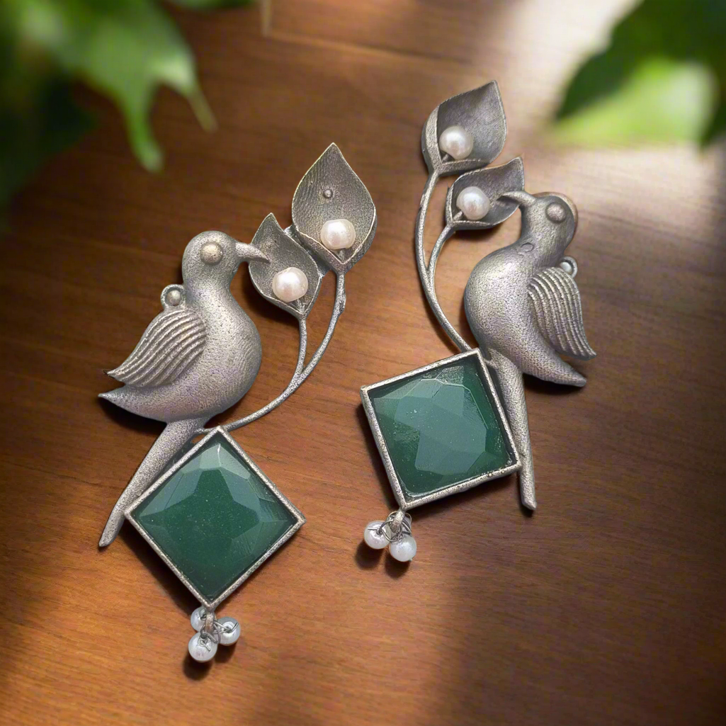 Bird Brass Earrings