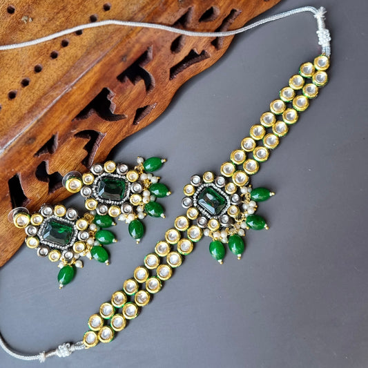 Green Kundan Choker Set