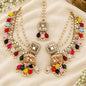 Mirror Extension Jhumka with Mangtika- Multi