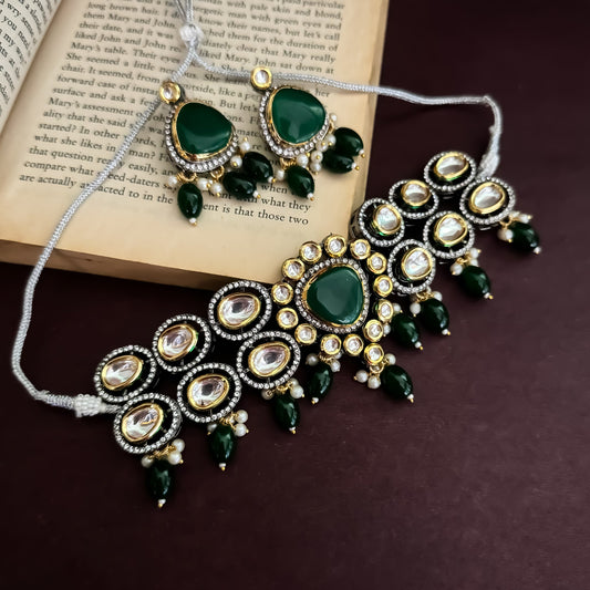 Green Kundan necklace set