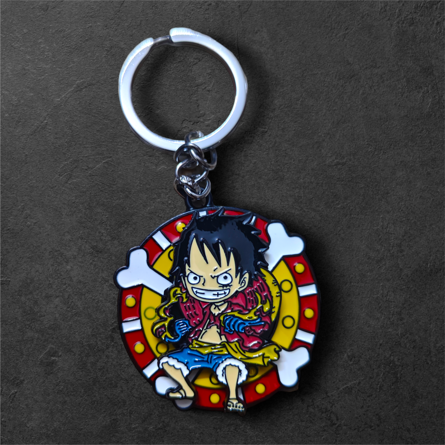 One-piece luffy snake man spinner keychain