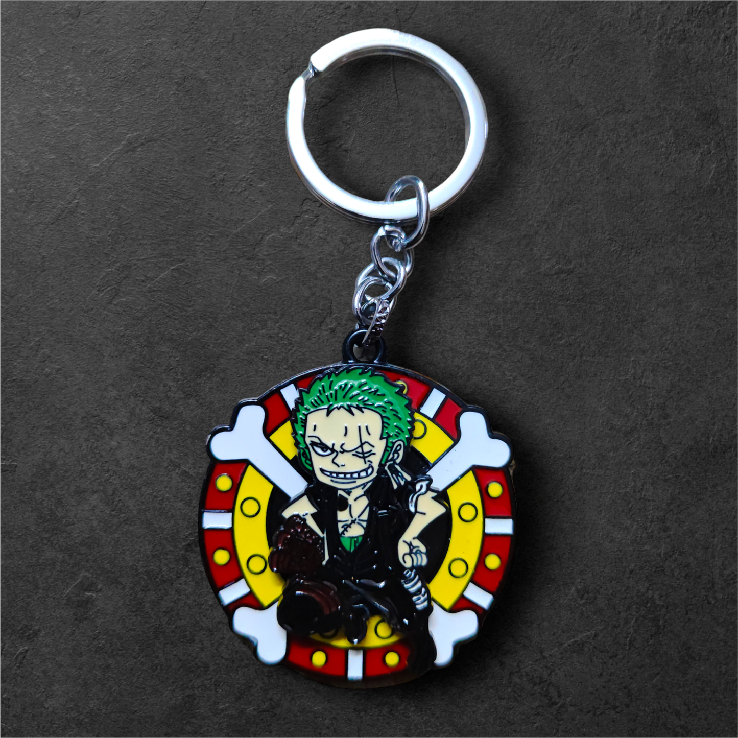 One-piece zoro spinner keychain