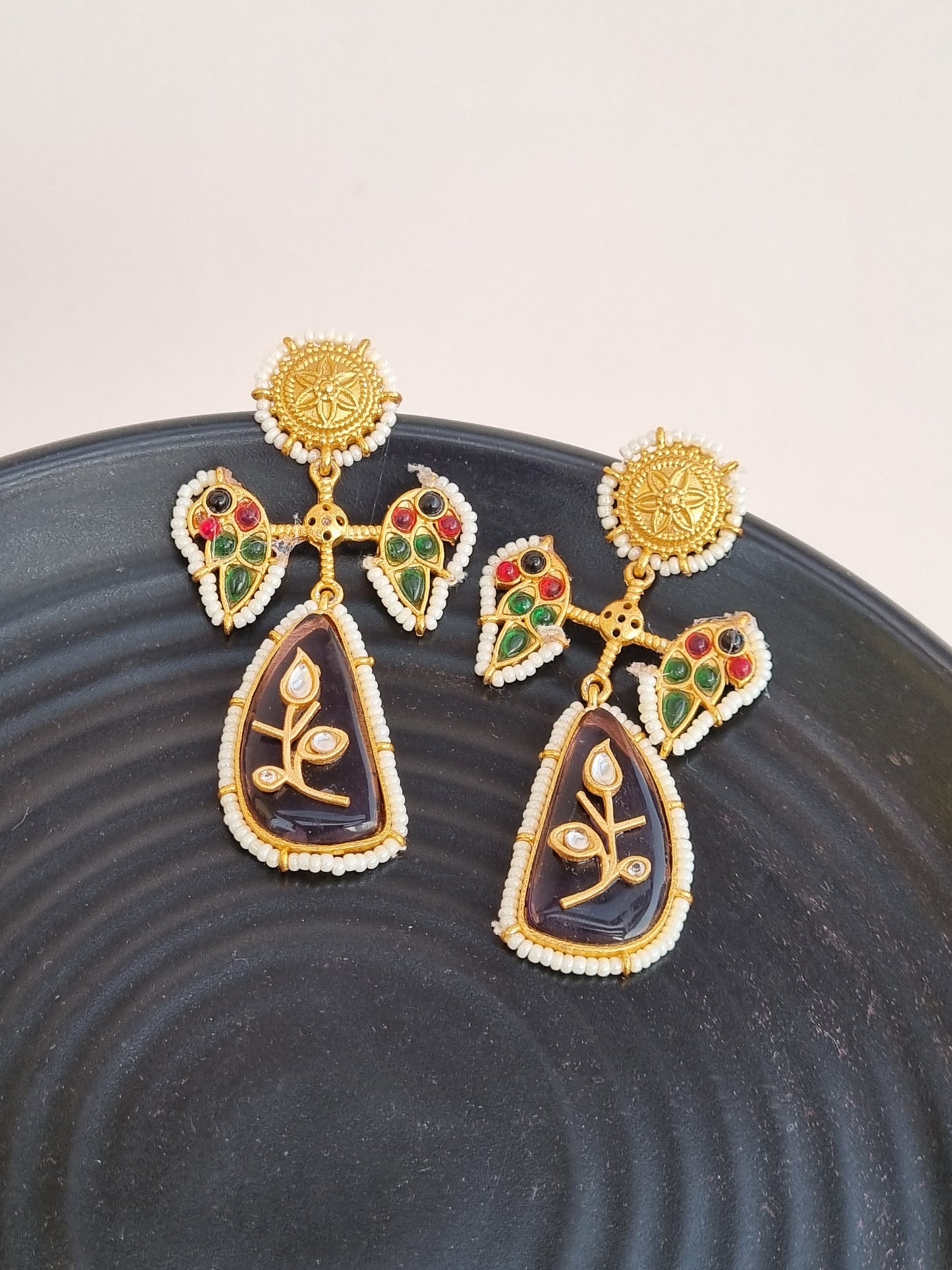 Golden Kashmiri Earrings