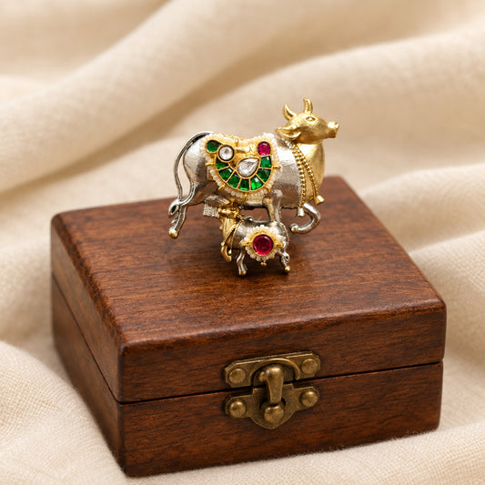 Nandi/ Cow Dual Tone Pachi Ring
