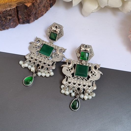 Peacock Brass Earrings