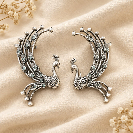 Peacock Brass Earcuff