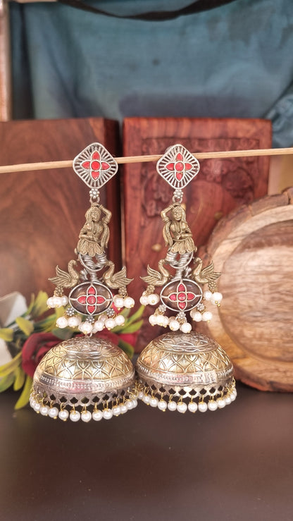 Mehru Brass dual tone  Jhumka - Bahara Collection