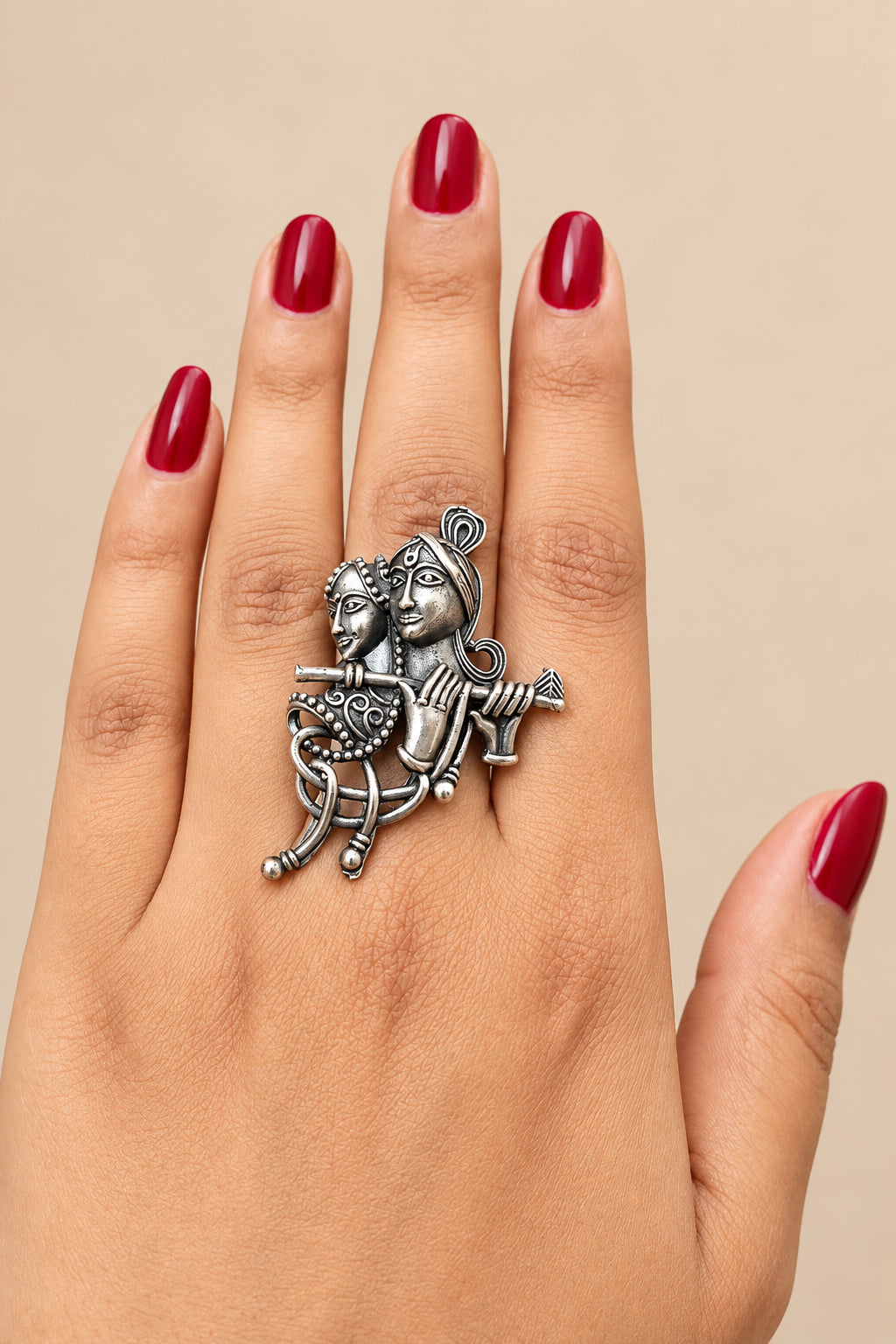 Radha Krishna Brass Ring