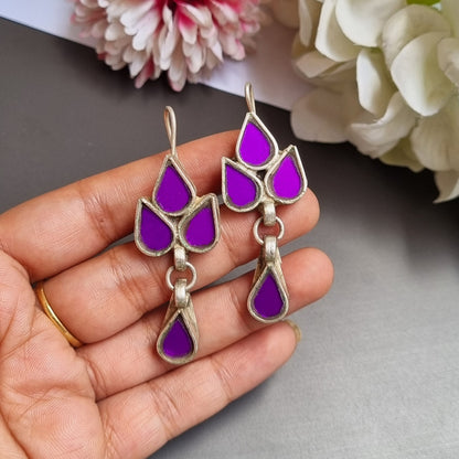 Glass Brass earrings