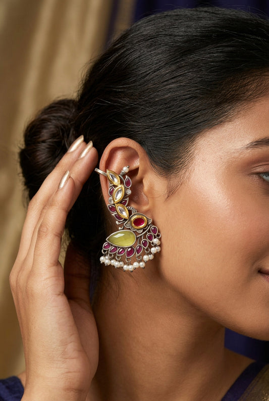 Fusion Stone Earcuff- Brass