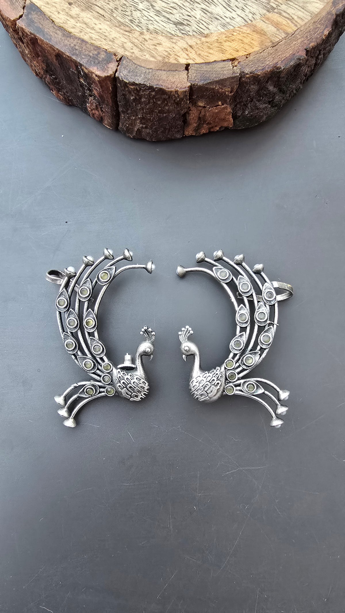 Peacock Brass Earcuff