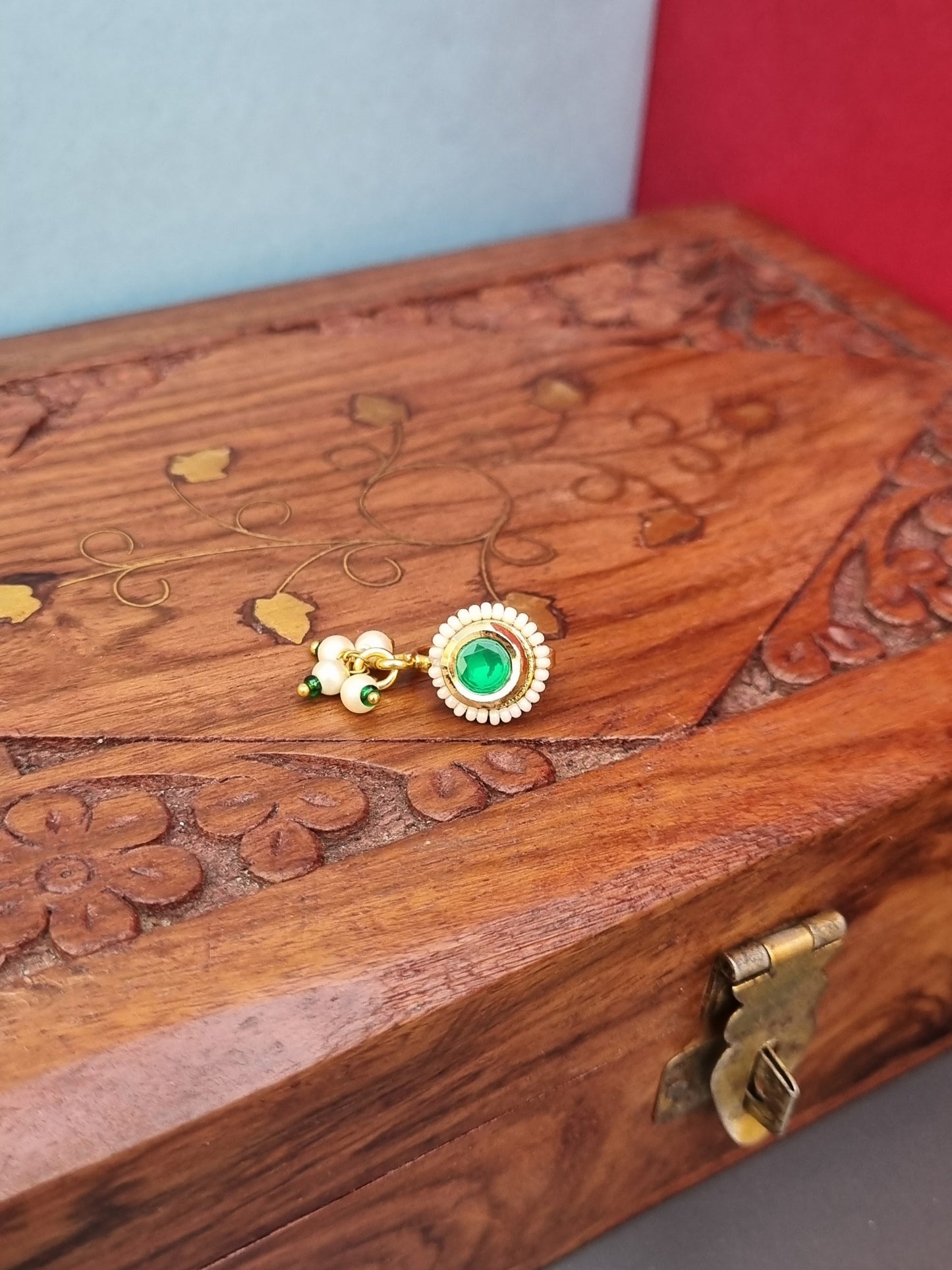 Golden Maharashtraian Nosepin- Non piercing