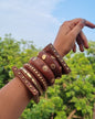 Set of 6 - Size 2.4 Wooden Bangles stack