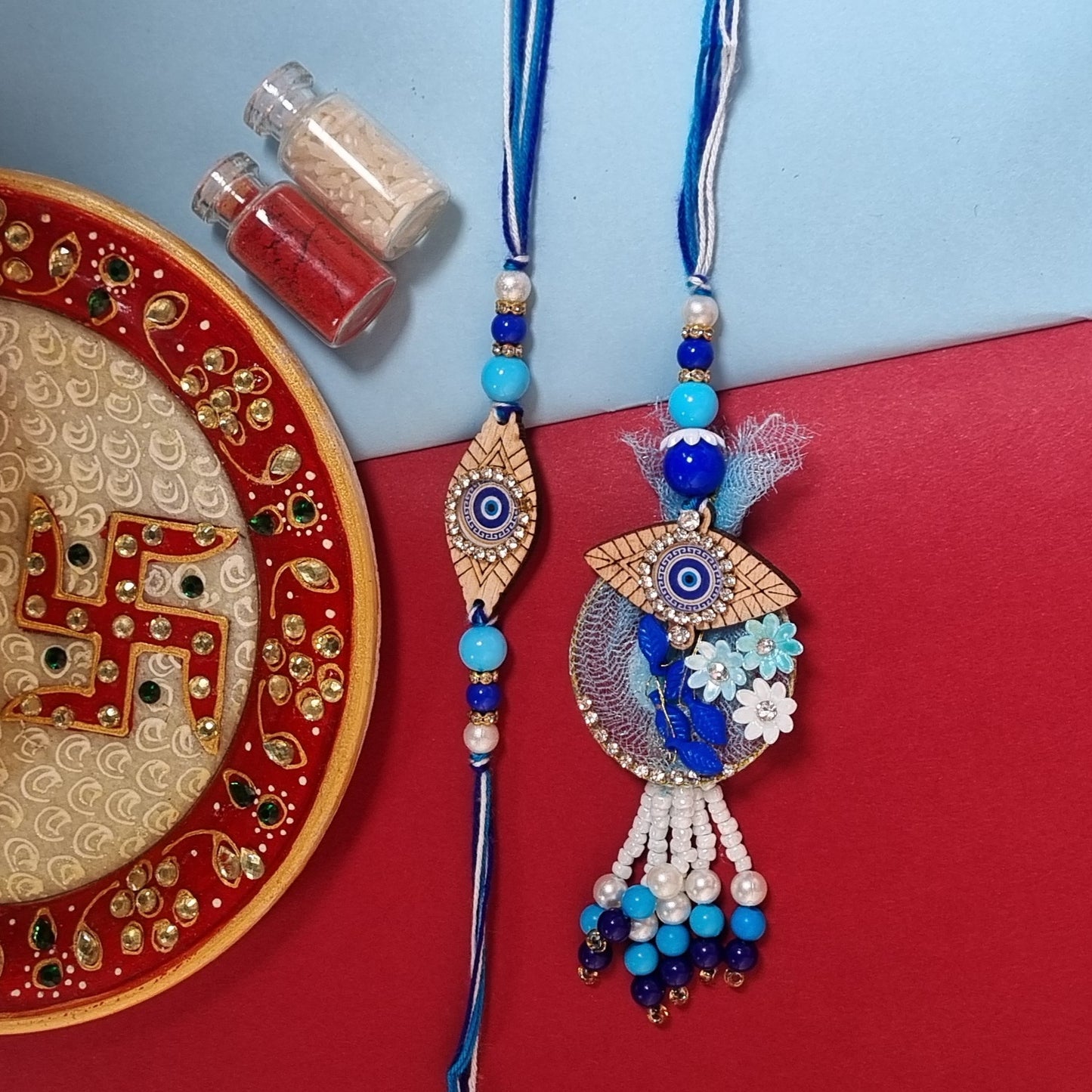 Evil eye Rakhi & Lumba combo