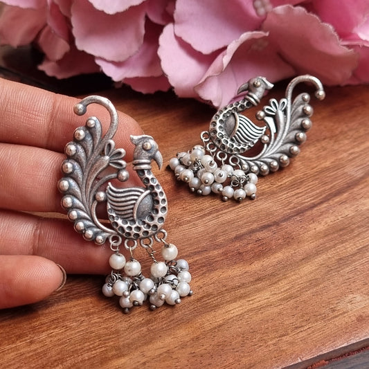 Peacock Brass Earrings