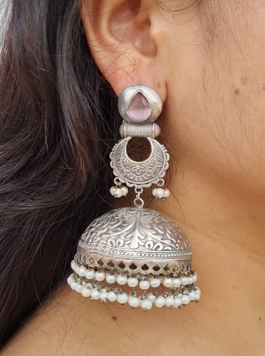 Ayana Silver Brass Jhumka