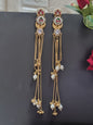 Golden Pachi Kundan Kashmiri Earrings