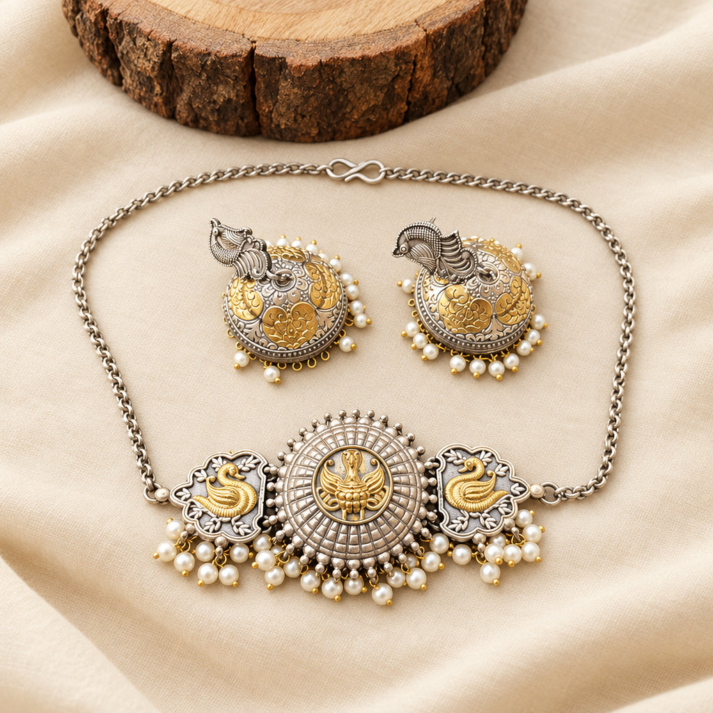 Jatayu Dual Tone Choker Set