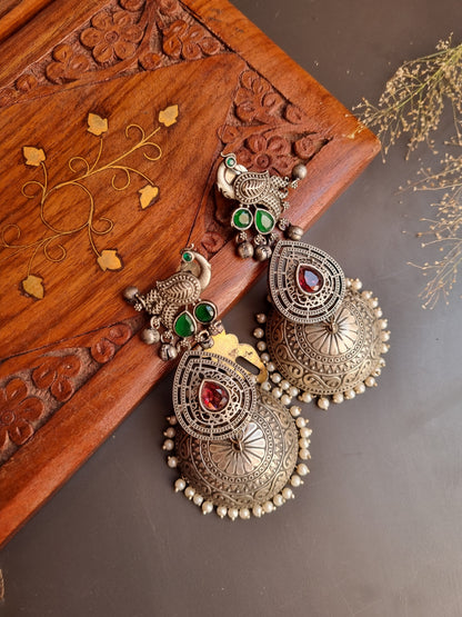 Mayur Brass Stone Jhumka