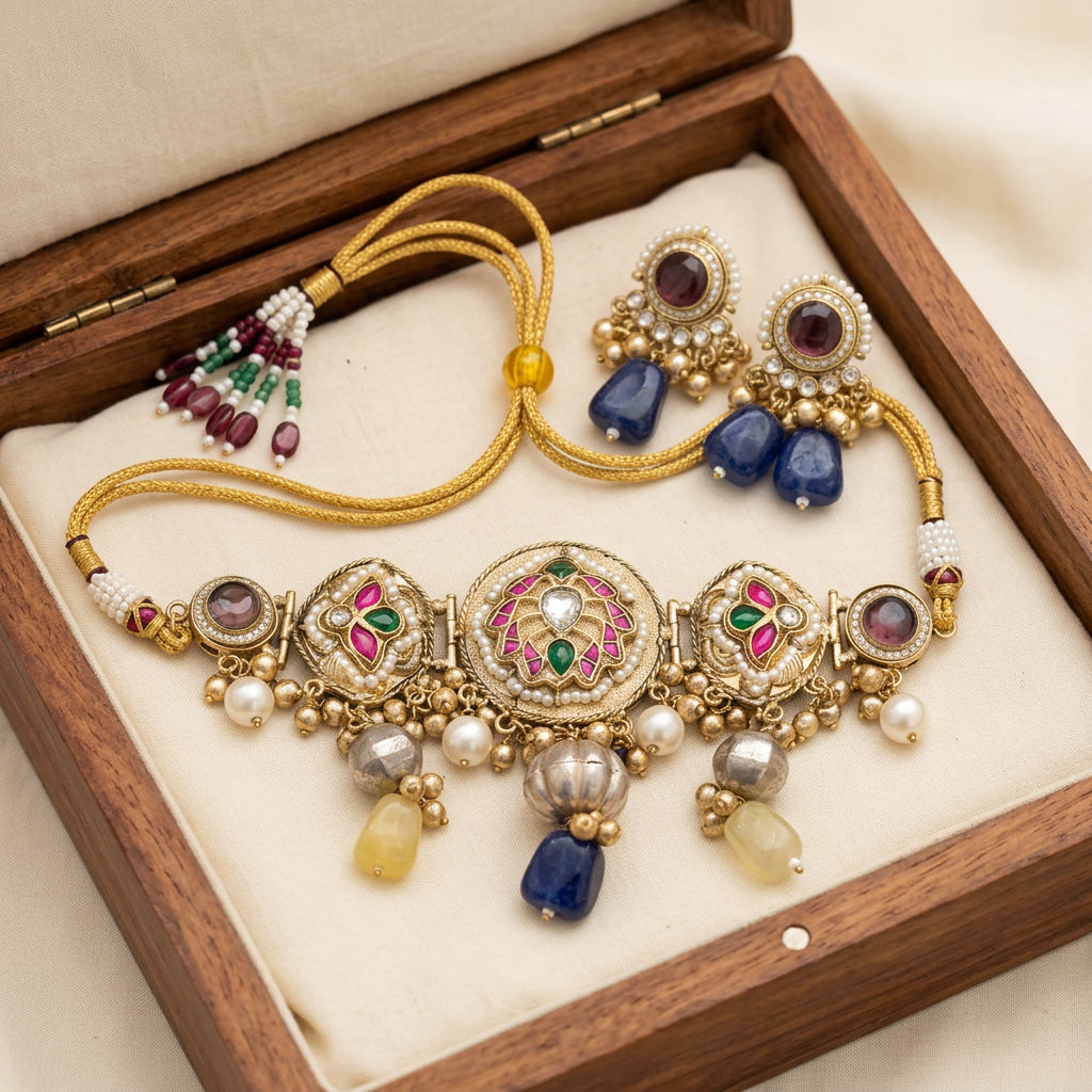 Pachi Kundan Fusion Choker