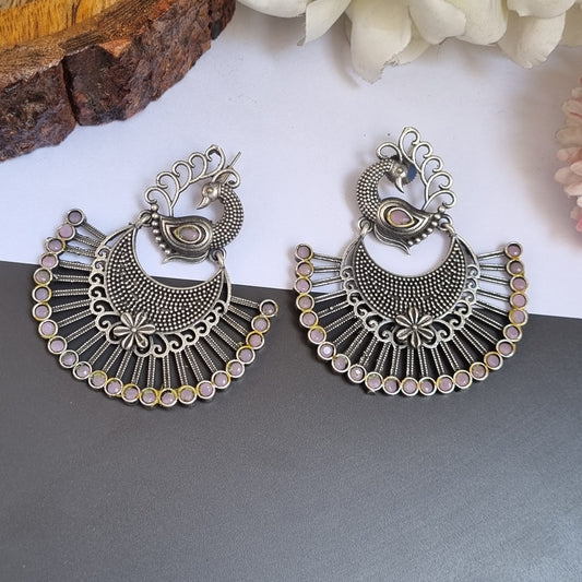Peacock Brass Earrings