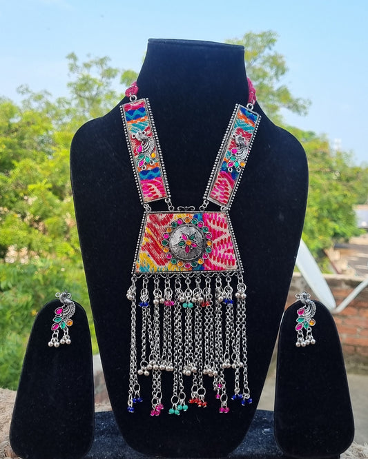 Garba Fabric Necklace set