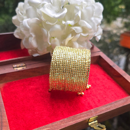 Shimar ToniQ sliver / golden beaded spiral cuff Bracelet