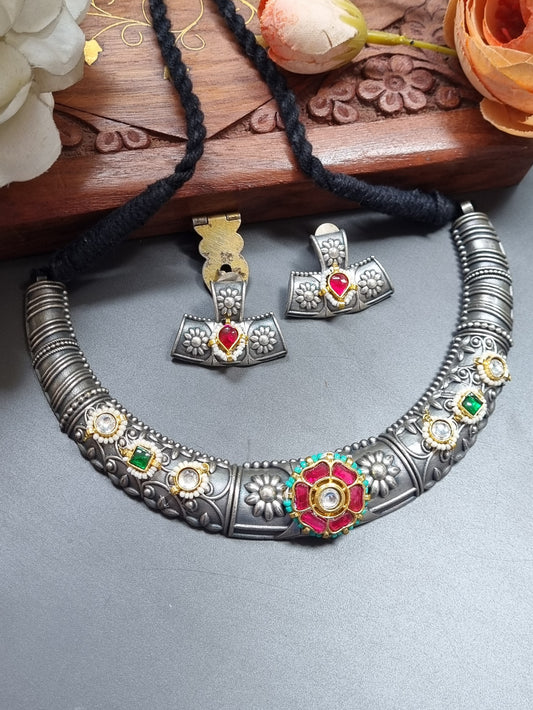 Chandani Pachi Brass Hasli Set