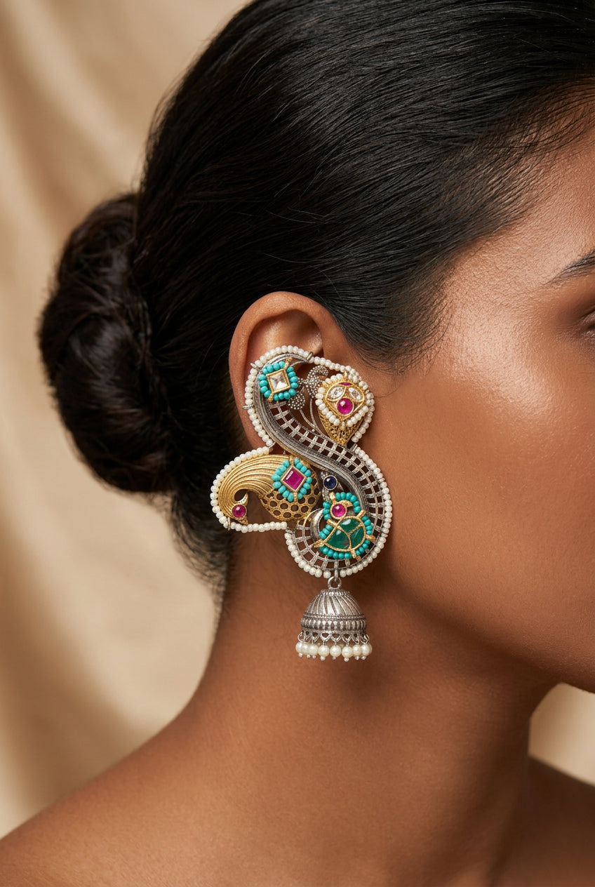 Pachi Kundan Fusion Earcuff