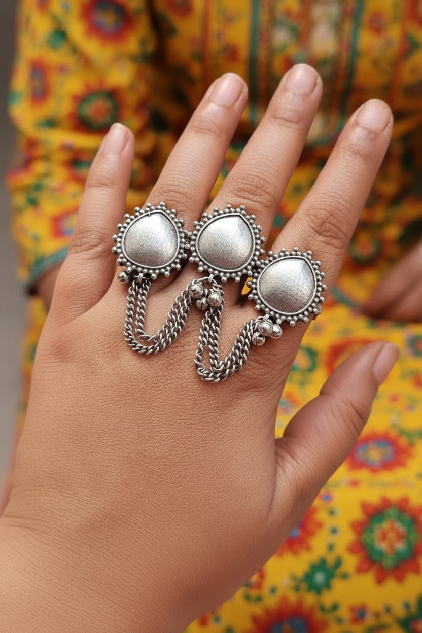3 finger Brass Ring