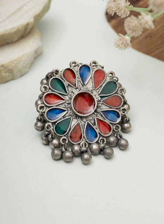 Enamel Oxidised Ring
