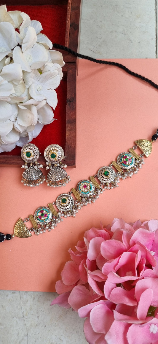 Pachi Kundan Fusion Choker Set