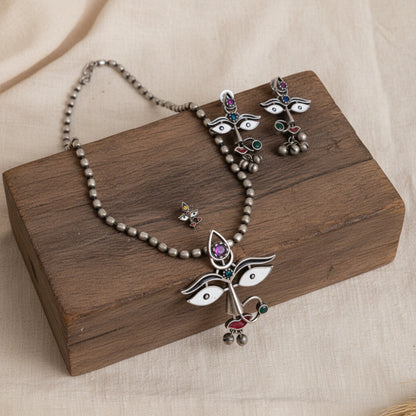Durga Pendant Set with Nosepin