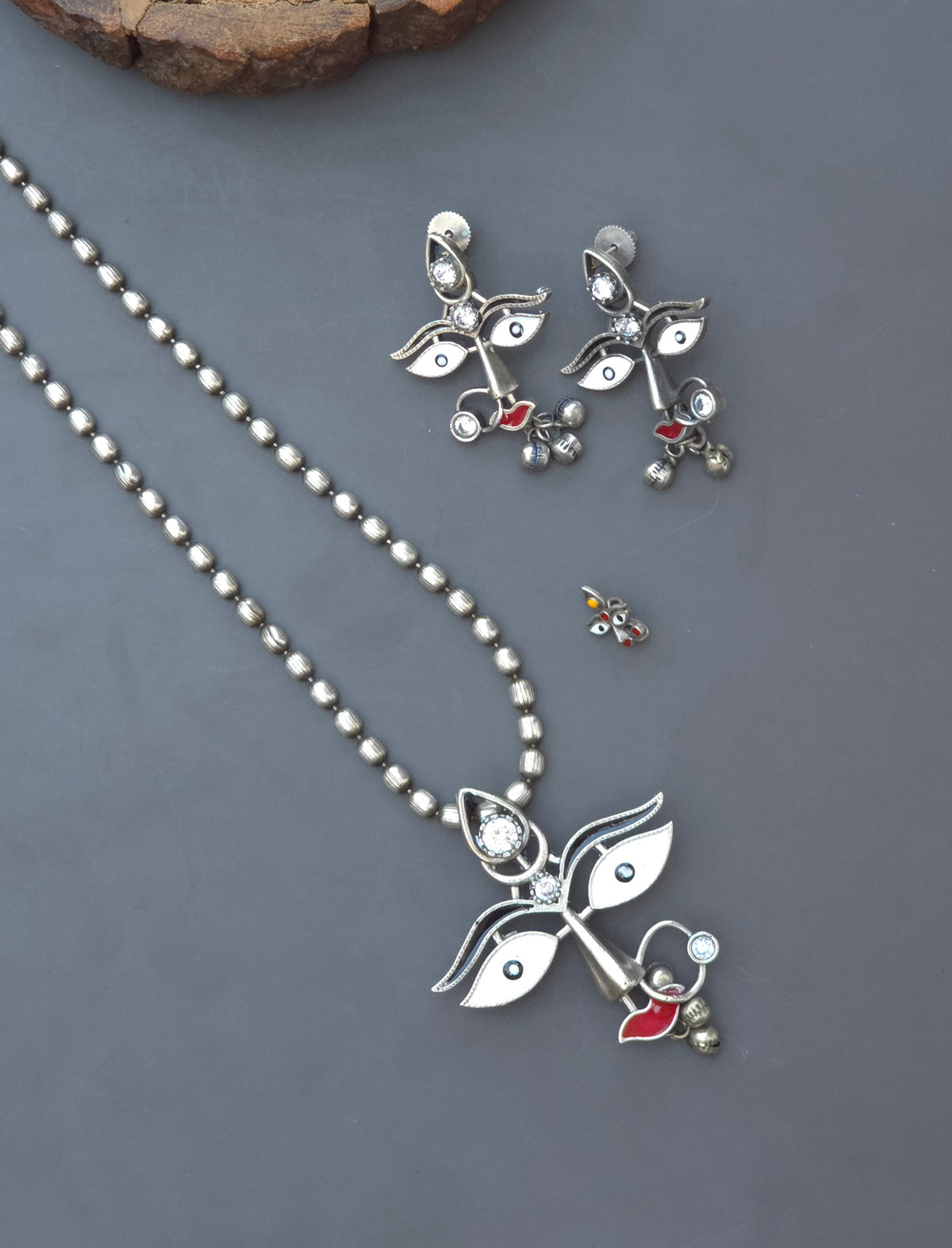 Durga Pendant Set with Nosepin