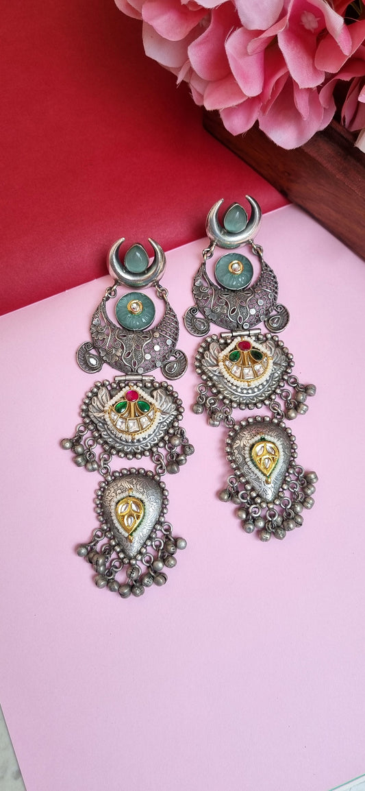 Pachi Kundan Statement Earrings
