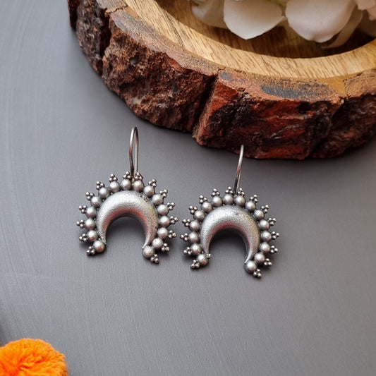 Half Moon Brass Earrings