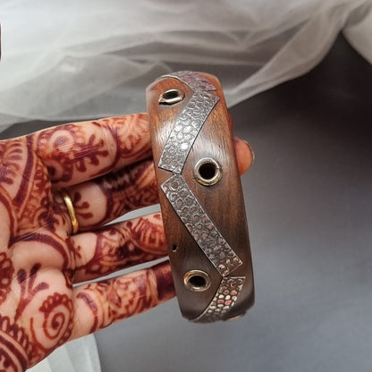 Broad Wooden Bangle- single