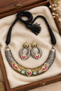Pachi Kundan Dual tone Hasli Choker Set