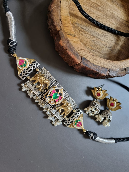 Pachi Kundan Fusion Choker