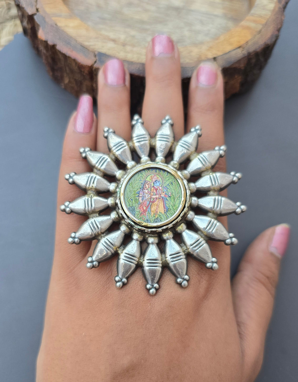 Picture Handcrafted Brass Ring